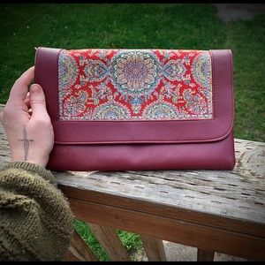 Large pleather clutch